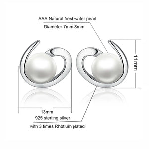925 Silver Stud Earring Women Pearl Christmas Fine Jewelry Hot