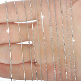 925 Silver Water Wave Chain Necklace for Women Pendant