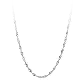 925 Silver Water Wave Chain Necklace for Women Pendant