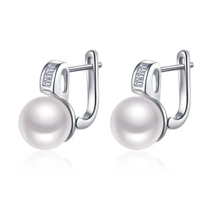 Freshwater Pearls Earring 925 Sterling Silver Euro English Lock Fine Jewelry