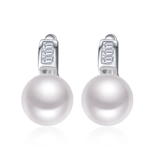 Freshwater Pearls Earring 925 Sterling Silver Euro English Lock Fine Jewelry