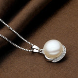 Natural Pearls Pendant Necklace 925 Silver AAAAA 10-11mm Luster Hot