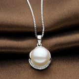Natural Pearls Pendant Necklace 925 Silver AAAAA 10-11mm Luster Hot
