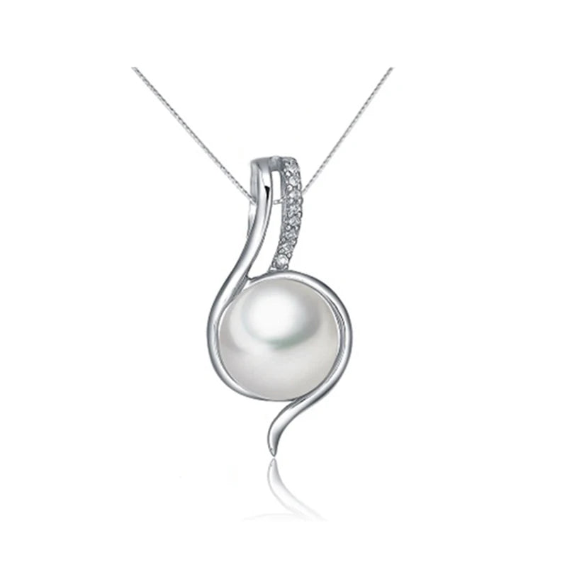Freshwater Pearl Pendant Necklace S925 Sterling Silver Box Chains Choker