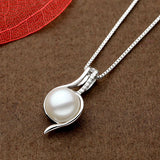 Freshwater Pearl Pendant Necklace S925 Sterling Silver Box Chains Choker