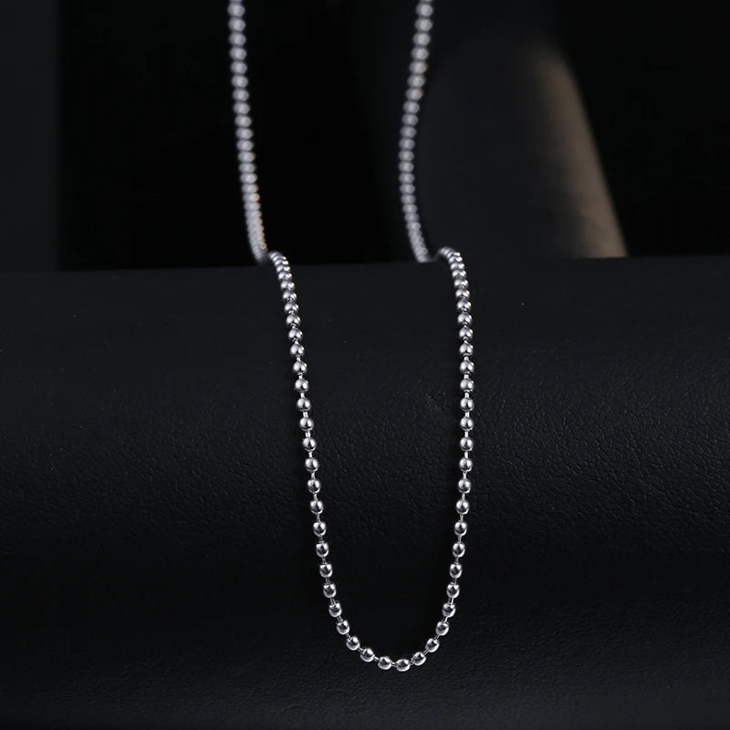 S925 Sterling Silver Beaded Necklace for DIY Jewelry