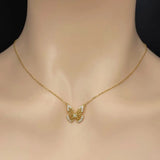 925 Sterling Silver Butterfly Pendant Necklace with CZ Stone for Women