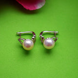 Moon natural pearls earring in 925 Pure sterling silver for women