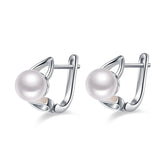 Moon natural pearls earring in 925 Pure sterling silver for women