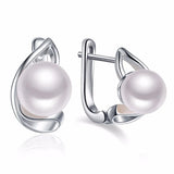 Moon natural pearls earring in 925 Pure sterling silver for women