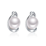 Moon natural pearls earring in 925 Pure sterling silver for women