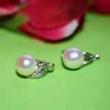 Moon natural pearls earring in 925 Pure sterling silver for women