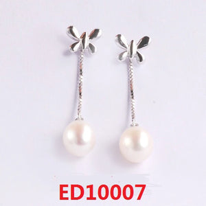 925 Sterling Silver Water Drop Pearls Earrings Brincos