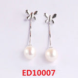 925 Sterling Silver Water Drop Pearls Earrings Brincos