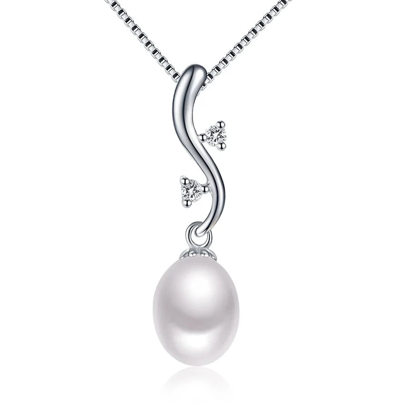 Colorful Pearls Pendant Necklace 925 Sterling Silver Fine Jewelry