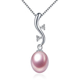 Colorful Pearls Pendant Necklace 925 Sterling Silver Fine Jewelry