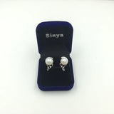 Freshwater Pearls Hoop Earrings 925 Silver Lock Earring