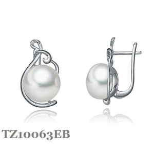 Freshwater Pearls Hoop Earrings 925 Silver Lock Earring