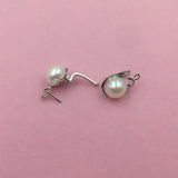 Freshwater Pearls Hoop Earrings 925 Silver Lock Earring