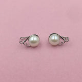 Freshwater Pearls Hoop Earrings 925 Silver Lock Earring