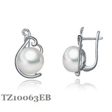 Freshwater Pearls Hoop Earrings 925 Silver Lock Earring
