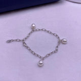 Natural Pearl Bracelet Pure Silver Jewelry Women Anklet Hot