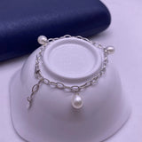 Natural Pearl Bracelet Pure Silver Jewelry Women Anklet Hot