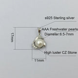 Sterling Silver Pearl Pendant Choker Necklace for Women