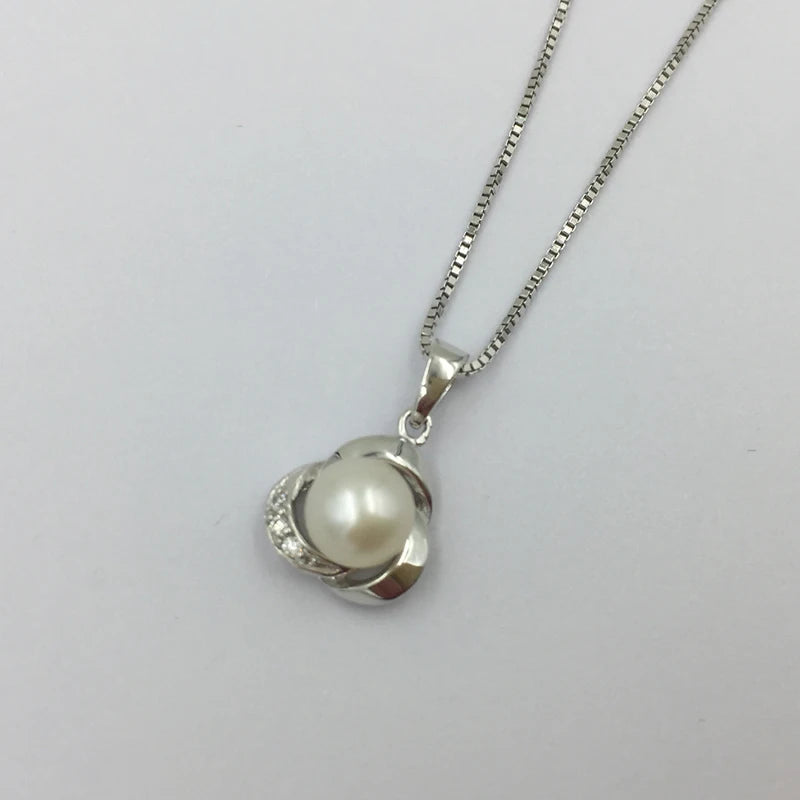 Sterling Silver Pearl Pendant Choker Necklace for Women