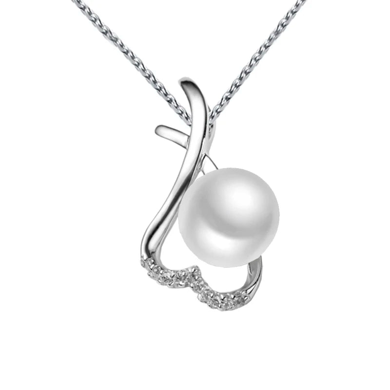 Pearl Pendant Necklace 925 Sterling Silver Chain Choker