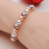 Multicolor Freshwater Pearl Strand Bracelet 9-10mm