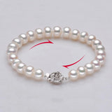 Freshwater Pearl Strand Bracelets for Women Lustrous 9-10mm Hot Fine Jewelry