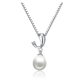 Luster Tear Drop Pearl Pendant Necklace
