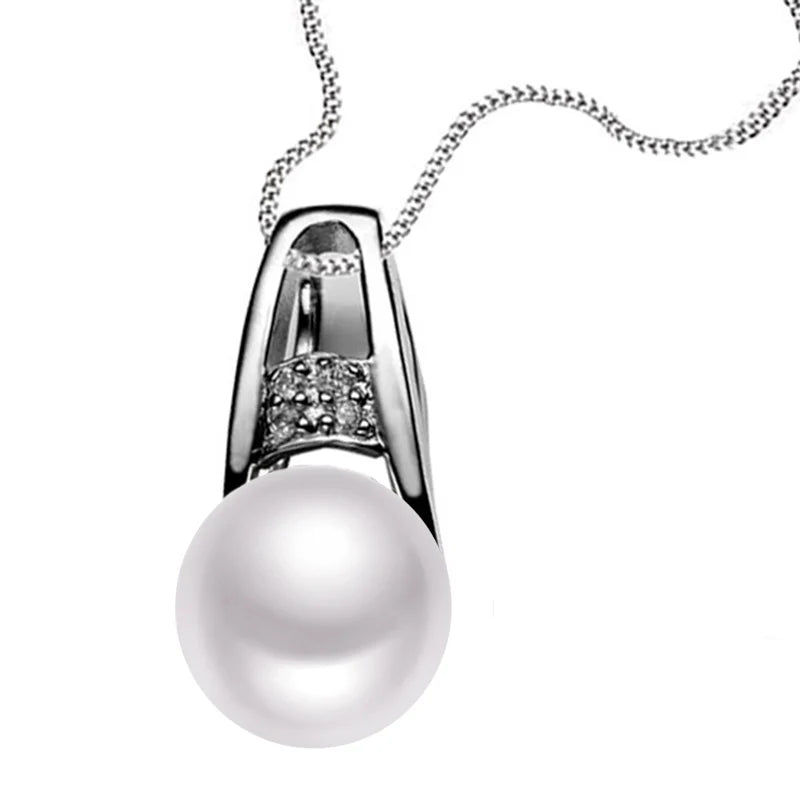 Sterling Silver Pendant with Pearls & Fine Silver Box Chain Promotion