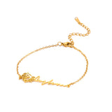 Sipuris Rose Stainless Steel Birth Flower Name Bracelet