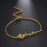Sipuris Rose Stainless Steel Birth Flower Name Bracelet