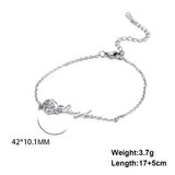 Sipuris Rose Stainless Steel Birth Flower Name Bracelet