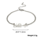 Sipuris Stainless Steel Cuban Chain Name Bracelet for Women