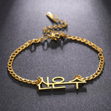Sipuris Stainless Steel Cuban Chain Name Bracelet for Women