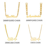 Sipuris Name Necklace Stainless Steel Choker Cuba Chains Jewelry