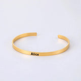 Sipuris 4mm Name Date Bracelet Stainless Steel Cuff Bangle Jewelry