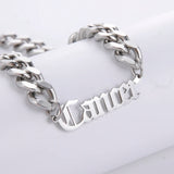 Sipuris 7MM Men's Cuban Chain Name Necklace Stainless Steel