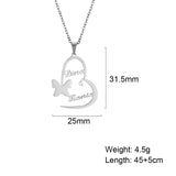 Sipuris Butterfly Double Name Necklace Stainless Steel Necklace