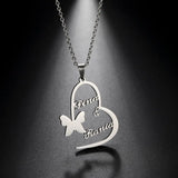 Sipuris Butterfly Double Name Necklace Stainless Steel Necklace