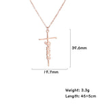 Sipuris Cross Name Necklace Stainless Steel Personalized Letter Gift