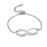 Sipuris Name Bracelet Infinity Stainless Steel Adjustable Bracelet For Women