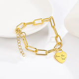 Sipuris Name Bracelet Personalized Heart Pendant Jewelry