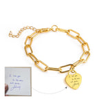 Sipuris Name Bracelet Personalized Heart Pendant Jewelry