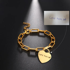 Sipuris Name Bracelet Personalized Heart Pendant Jewelry