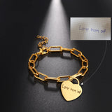 Sipuris Name Bracelet Personalized Heart Pendant Jewelry